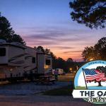 RV parked overnight at The Oaks Family RV Park in Andalusia Alabama