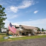 Long-term RV campers settled in at The Oaks Family RV Park in Andalusia Alabama
